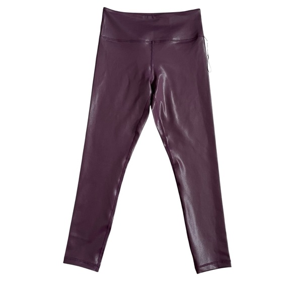 Zyia Active High Waist Shimmer Metallic Leggings Women’s Size 6-8 Plum Athletic - Picture 3 of 9